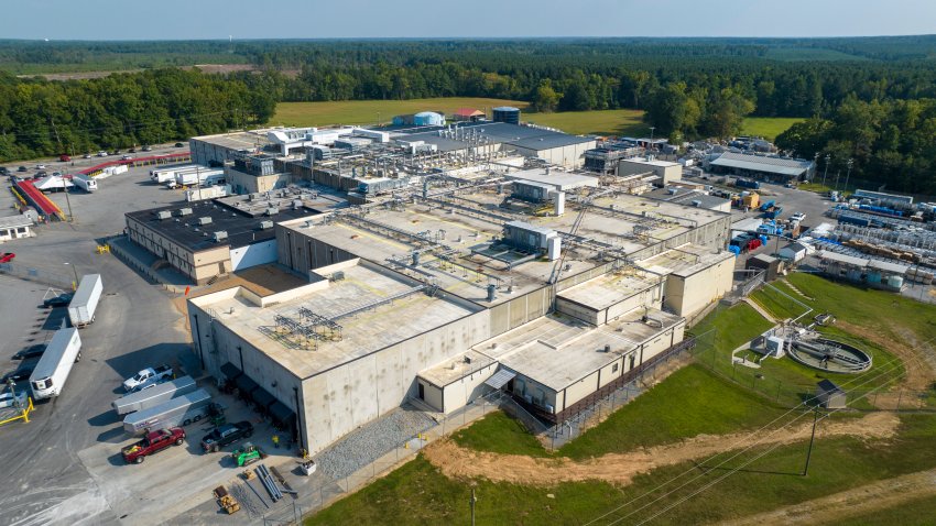 An aerial view of the Boar's Head processing plant that was tied to a deadly food poisoning outbreak Thursday Aug. 29, 2024, in Jarratt, Va.